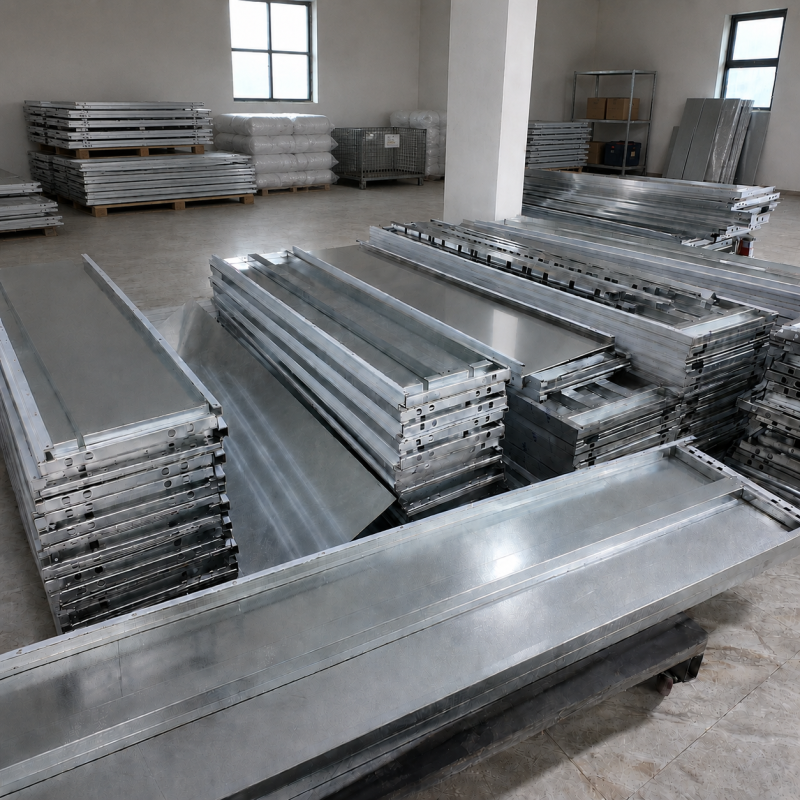 Khu vực gia công khung và vách cửa tại xưởng Tân Long